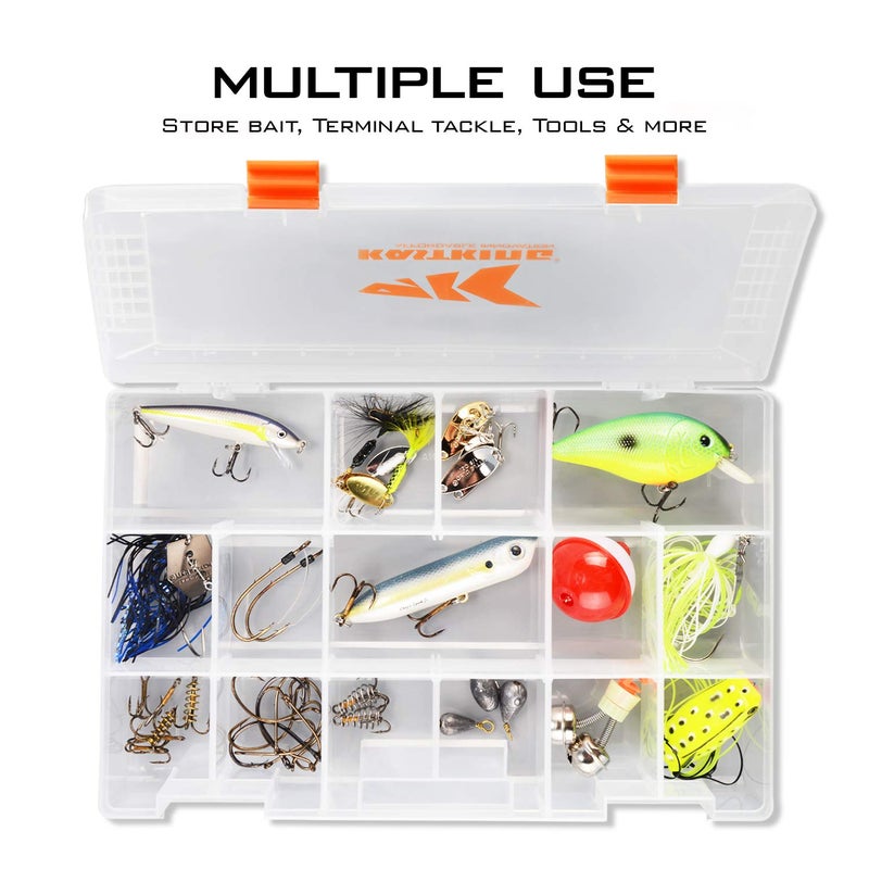 KastKing Tackle Boxes, Plastic Storage Organizer Box with Removable Dividers, 3600 Tackle Trays, Parts Box, 10.8x7.25x1.65 Inches (Pack of 4) - Image 5